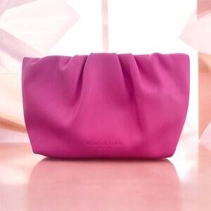 Elizabeth Arden Pink Pleated Clutch | Chic Cosmetic Bag | Glam Evening Pouch